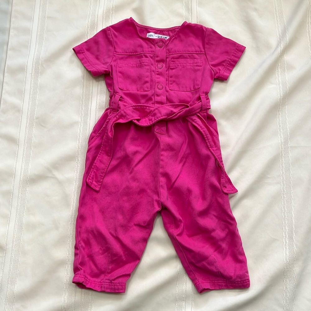 Zara utility style jumpsuit in pink Sz 12-18m bundle to save